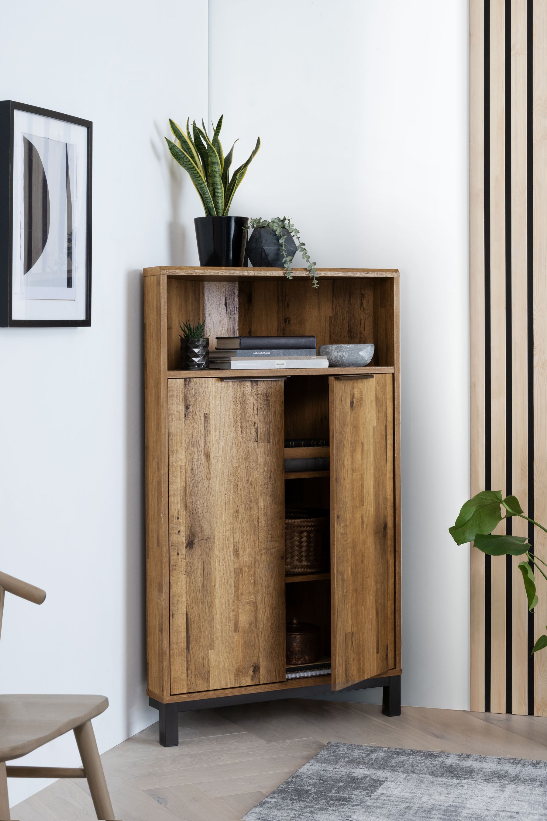Dark oak sales corner cupboard