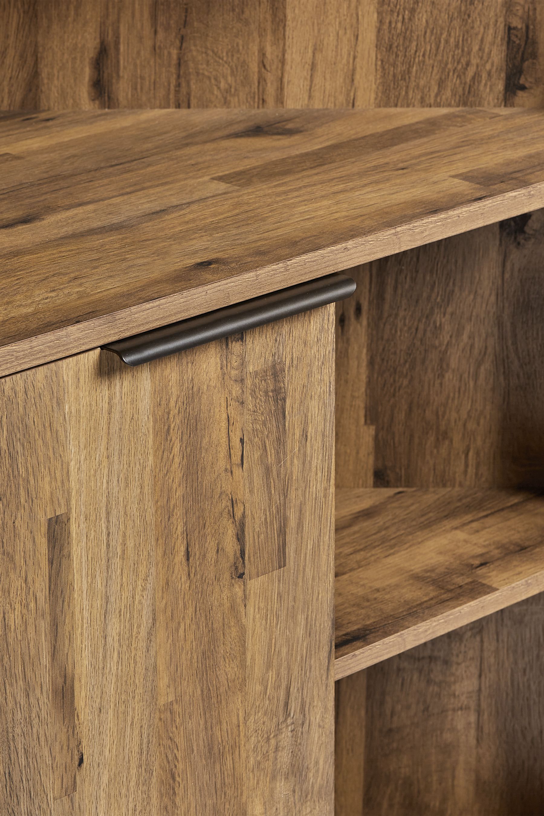 Dark Bronx Oak Effect Corner Cabinet Sideboard