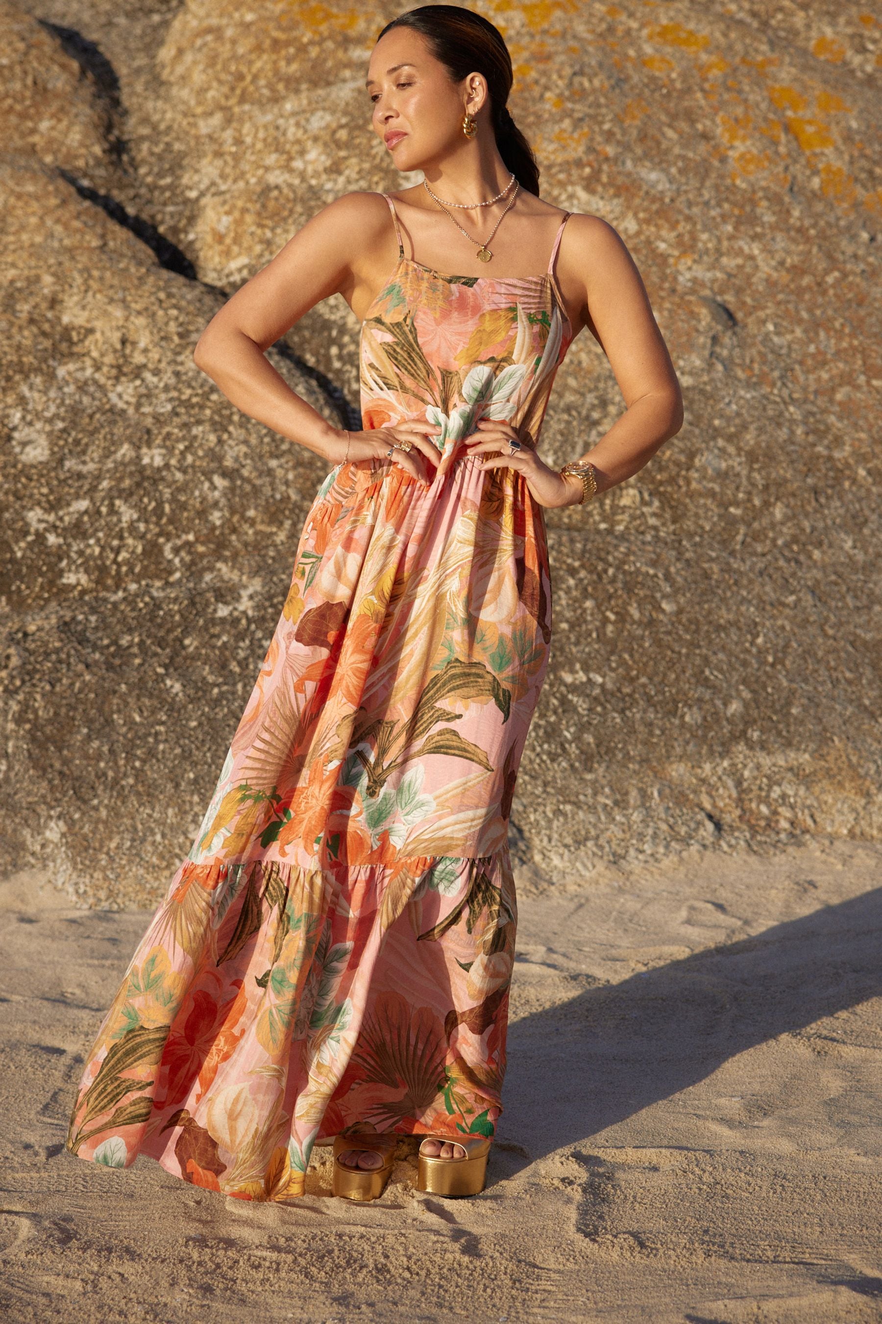 Buy Multi Myleene Klass Printed Orange Sundress from Next Kuwait
