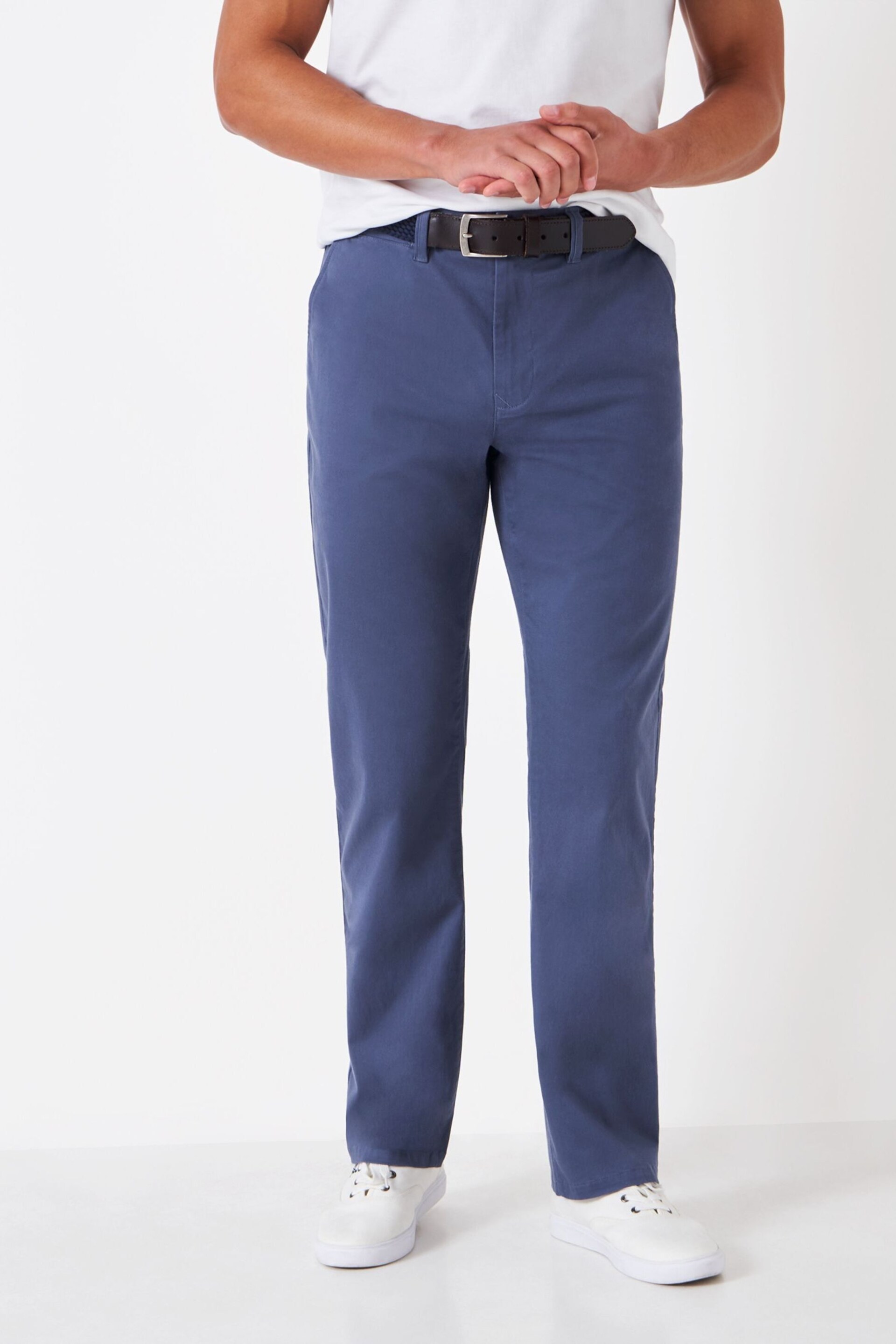 Crew Clothing Company Grey Cotton Trouser - Image 1 of 5