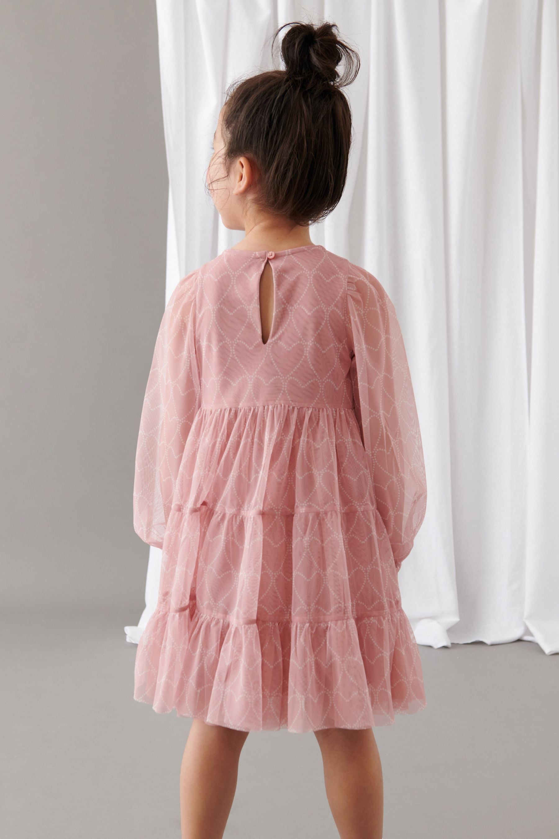 Buy Mint Velvet Pink Heart Mesh Dress from Next Luxembourg