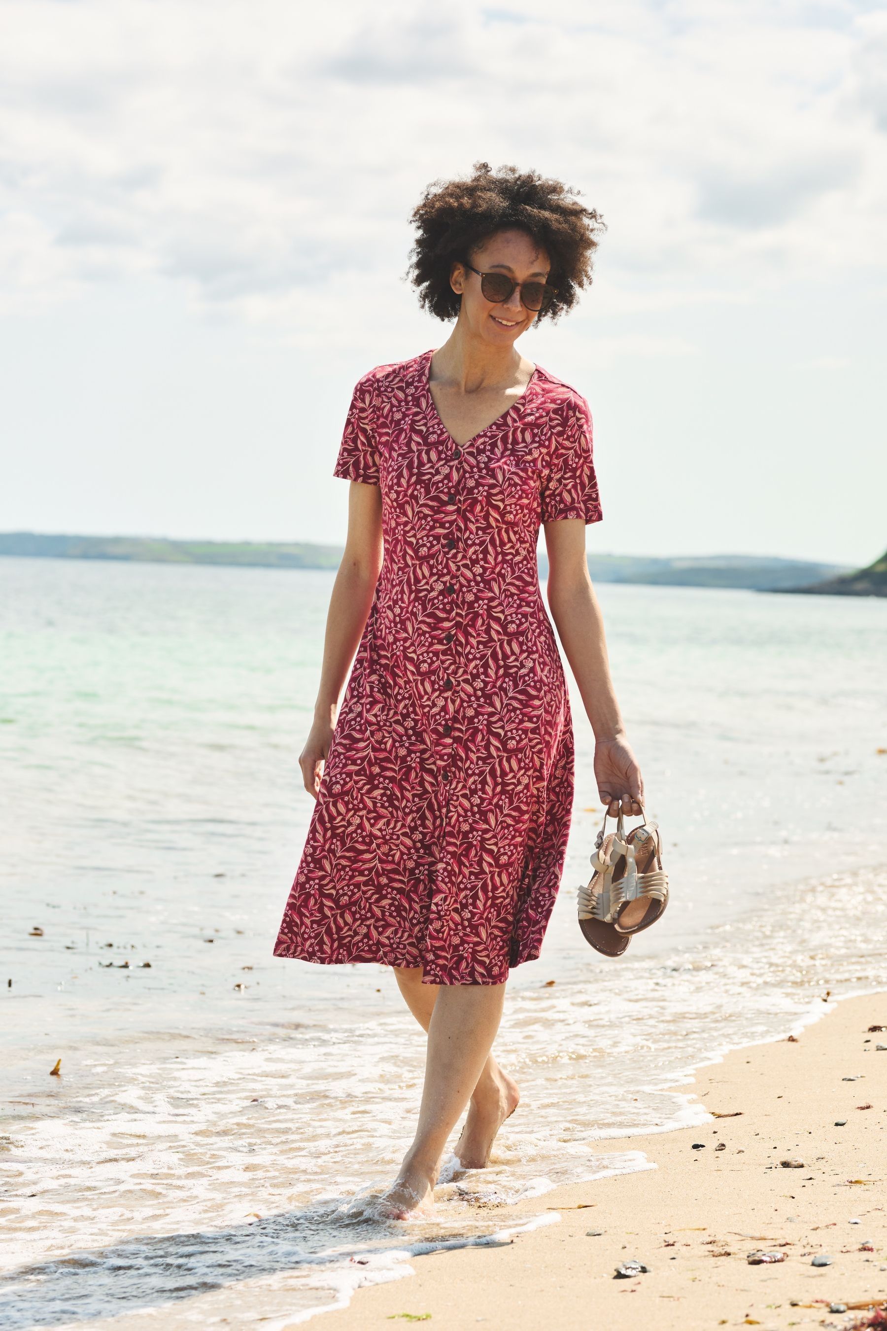 Buy Seasalt Cornwall Red Lilian Floral Tea Dress from Next Luxembourg