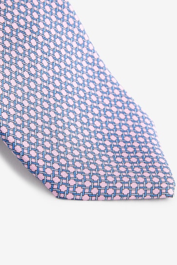Pink/Light Blue Link Signature Made In Italy Design Tie