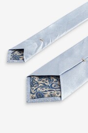 Light Blue/Blue Paisley Signature Made In Italy Tie And Pocket Square Set - Image 2 of 5