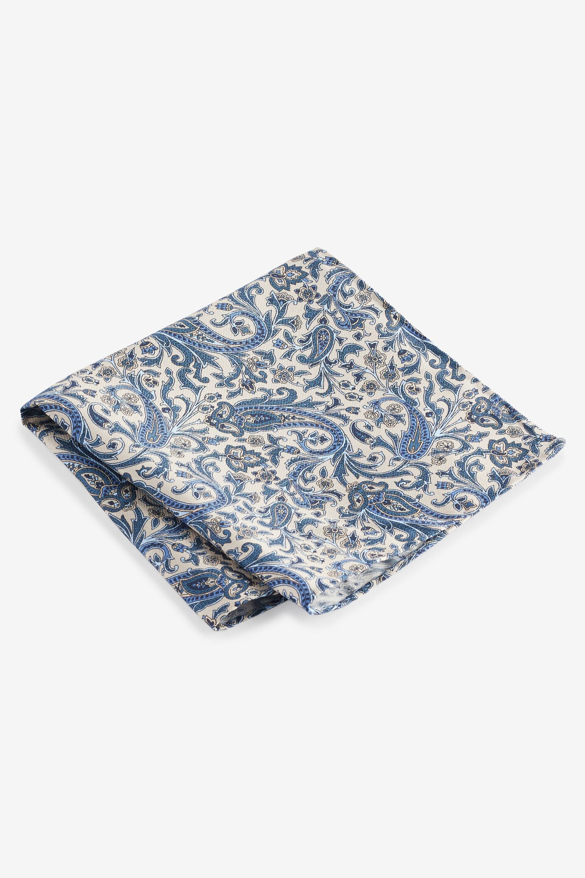 Light Blue/Blue Paisley Signature Made In Italy Tie And Pocket Square Set - Image 3 of 5