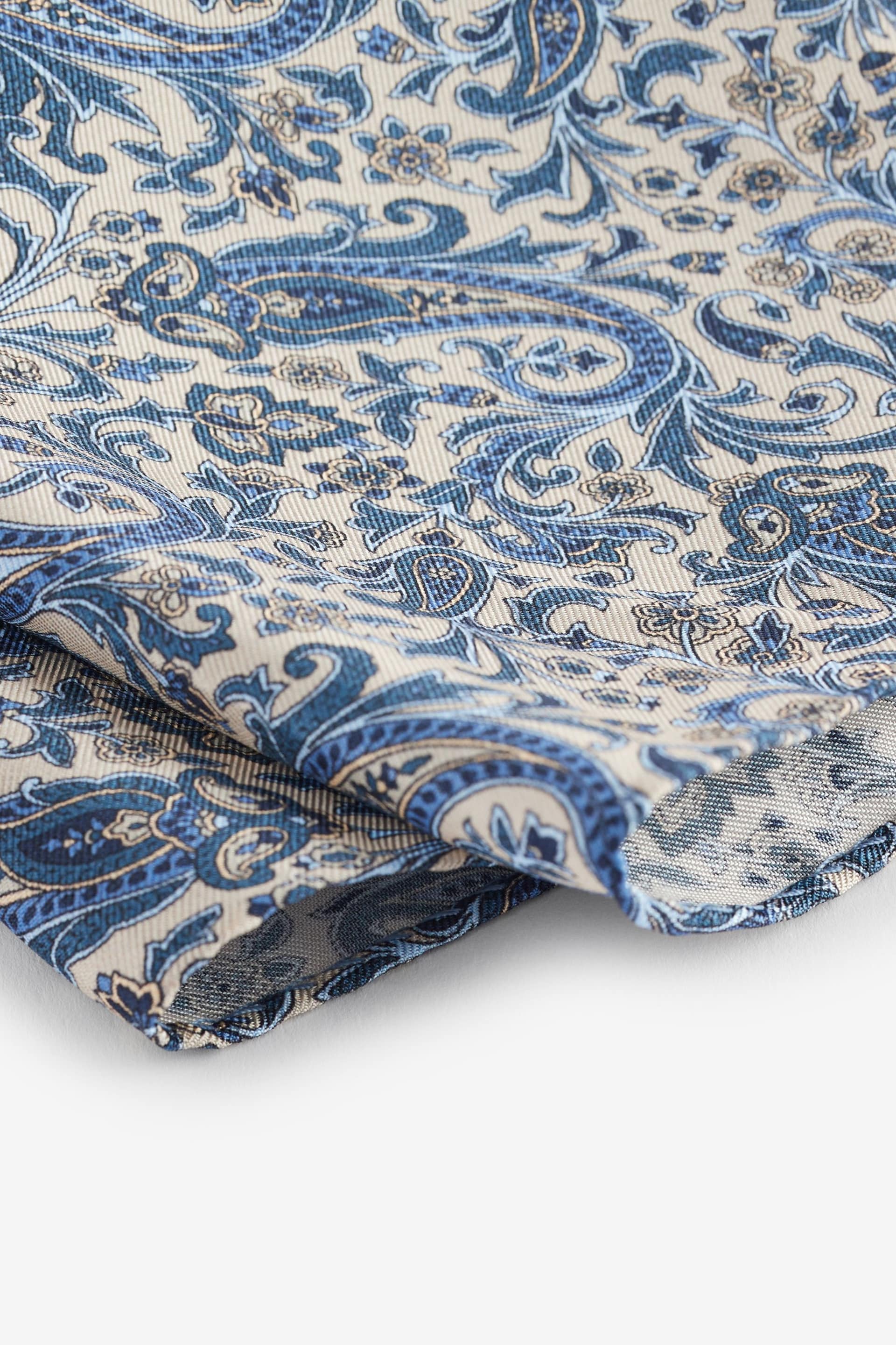 Light Blue/Blue Paisley Signature Made In Italy Tie And Pocket Square Set - Image 5 of 5