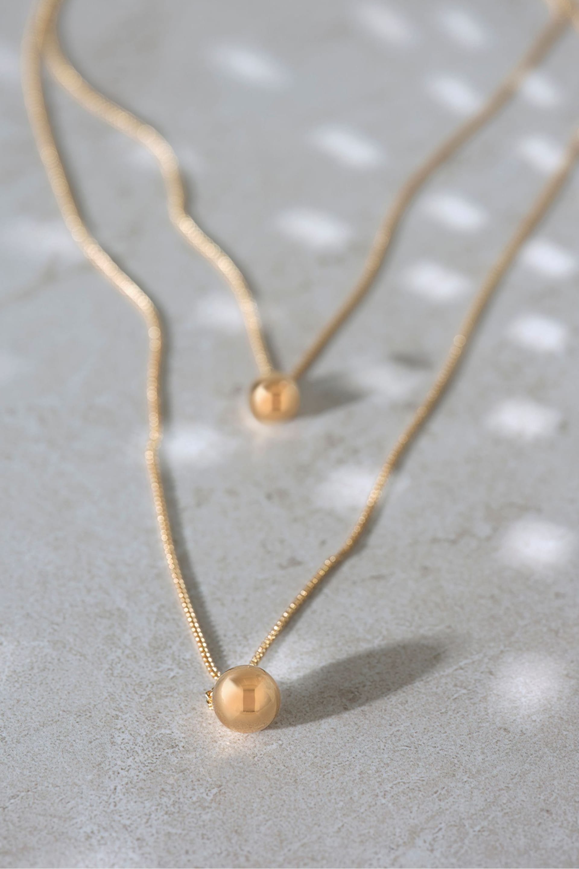 Mint Velvet Gold Tone Double Necklace - Image 2 of 3