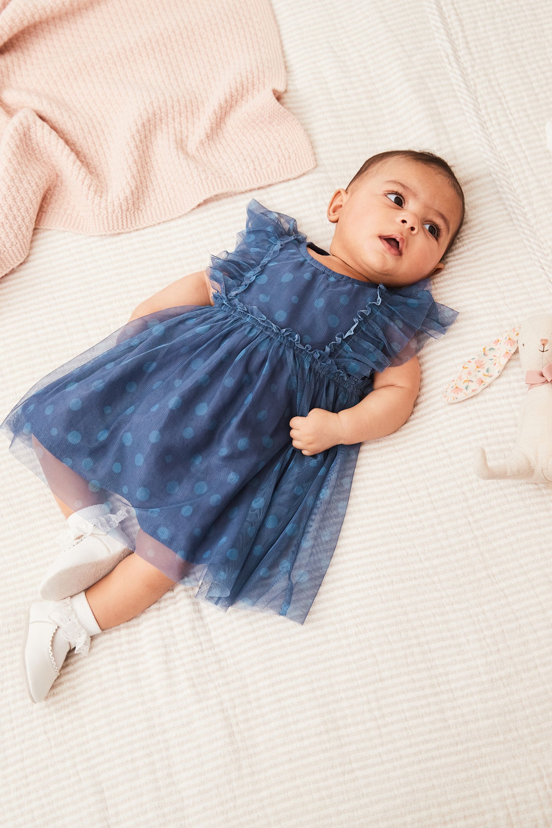 Blue frill dress cheap