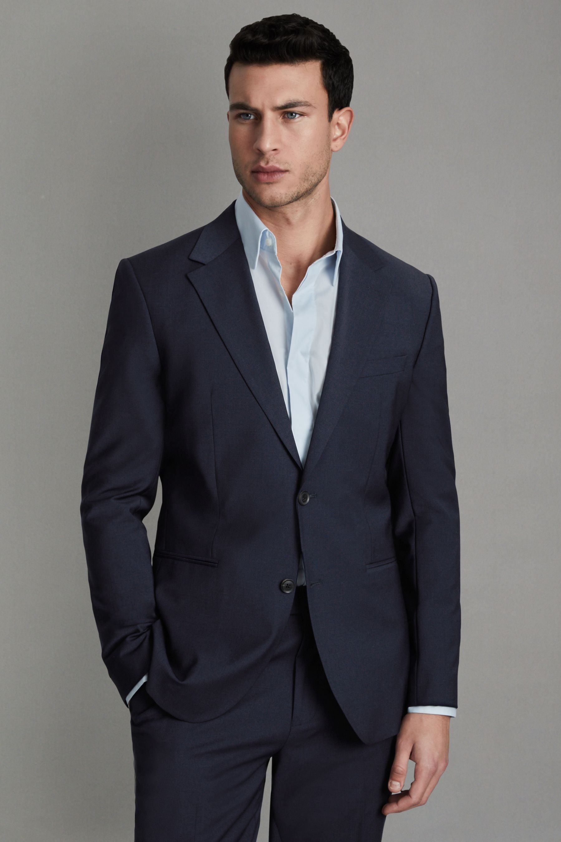 Buy Reiss Navy Hope Modern Fit Wool Blend Single Breasted Blazer from the Next UK online shop