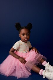 Pink Polka Dot Short Sleeve Tutu Dress (3mths-7yrs) - Image 3 of 9