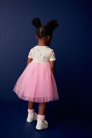 Pink Polka Dot Short Sleeve Tutu Dress (3mths-7yrs) - Image 4 of 9