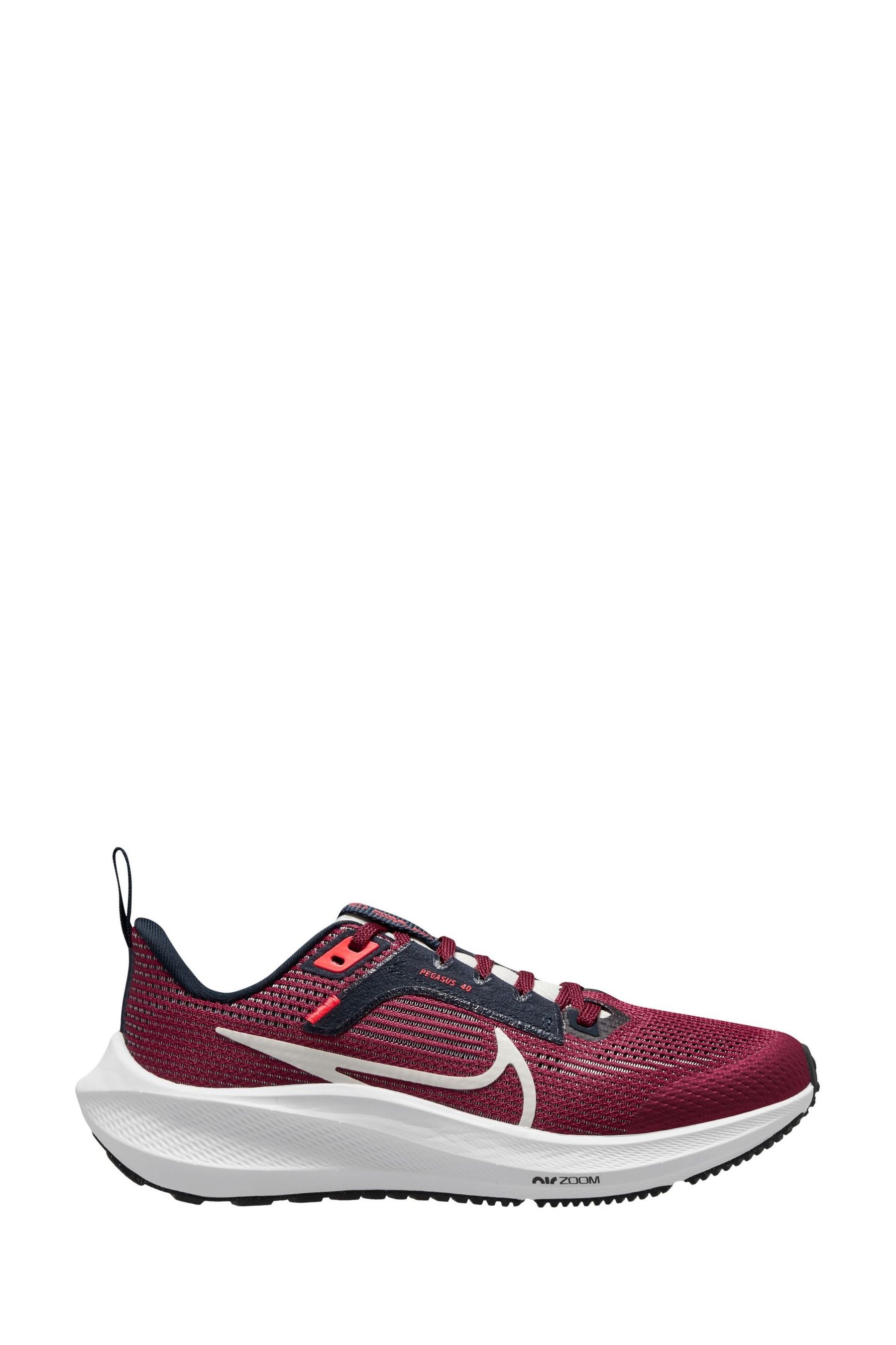 Buy Nike Red Air Zoom Pegasus 40 Youth Running Trainers from the