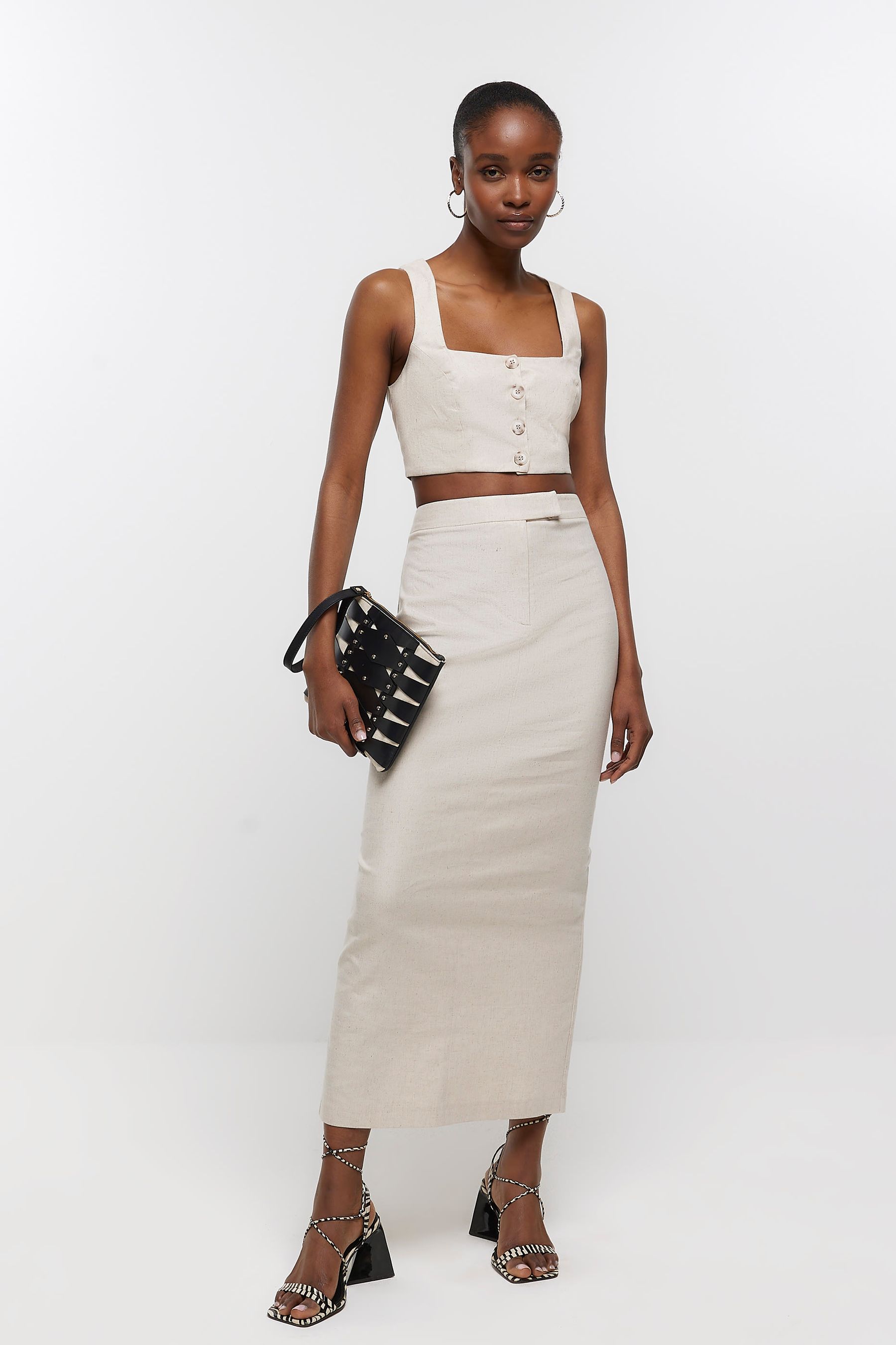 Buy River Island Cream Ultra Long Tailored Maxi Skirt from Next Ireland