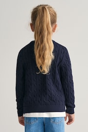 GANT Kids Shield Cotton Cable Knit Crew Neck Sweater - Image 2 of 6