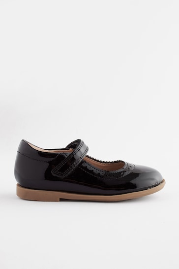 Patent Black Leather Leather Mary Jane Brogues