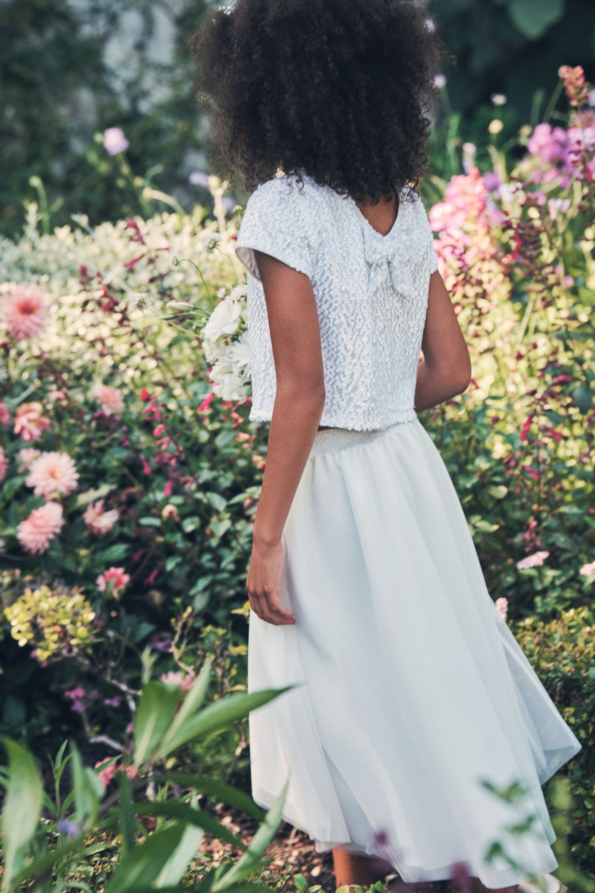 Angel & Rocket White Sequin Leonie Top & Skirt Set - Image 1 of 5