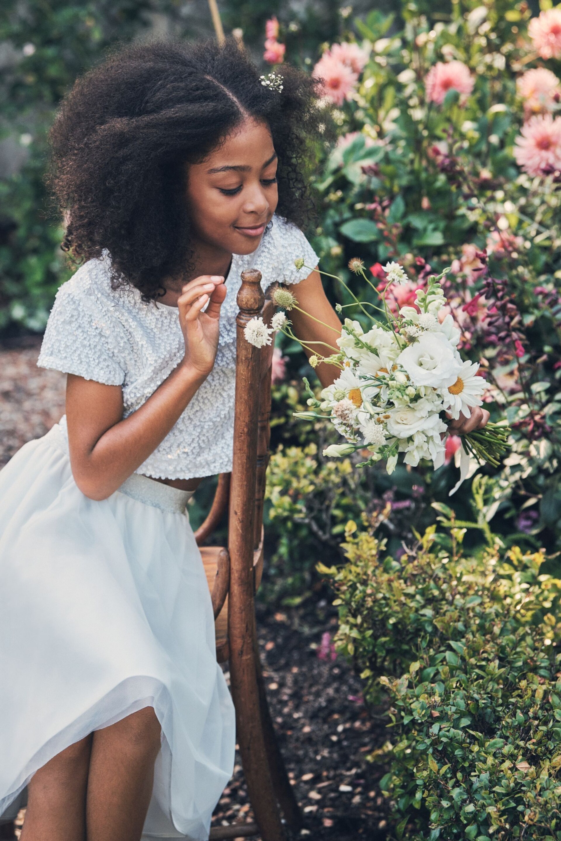 Angel & Rocket White Sequin Leonie Top & Skirt Set - Image 3 of 5