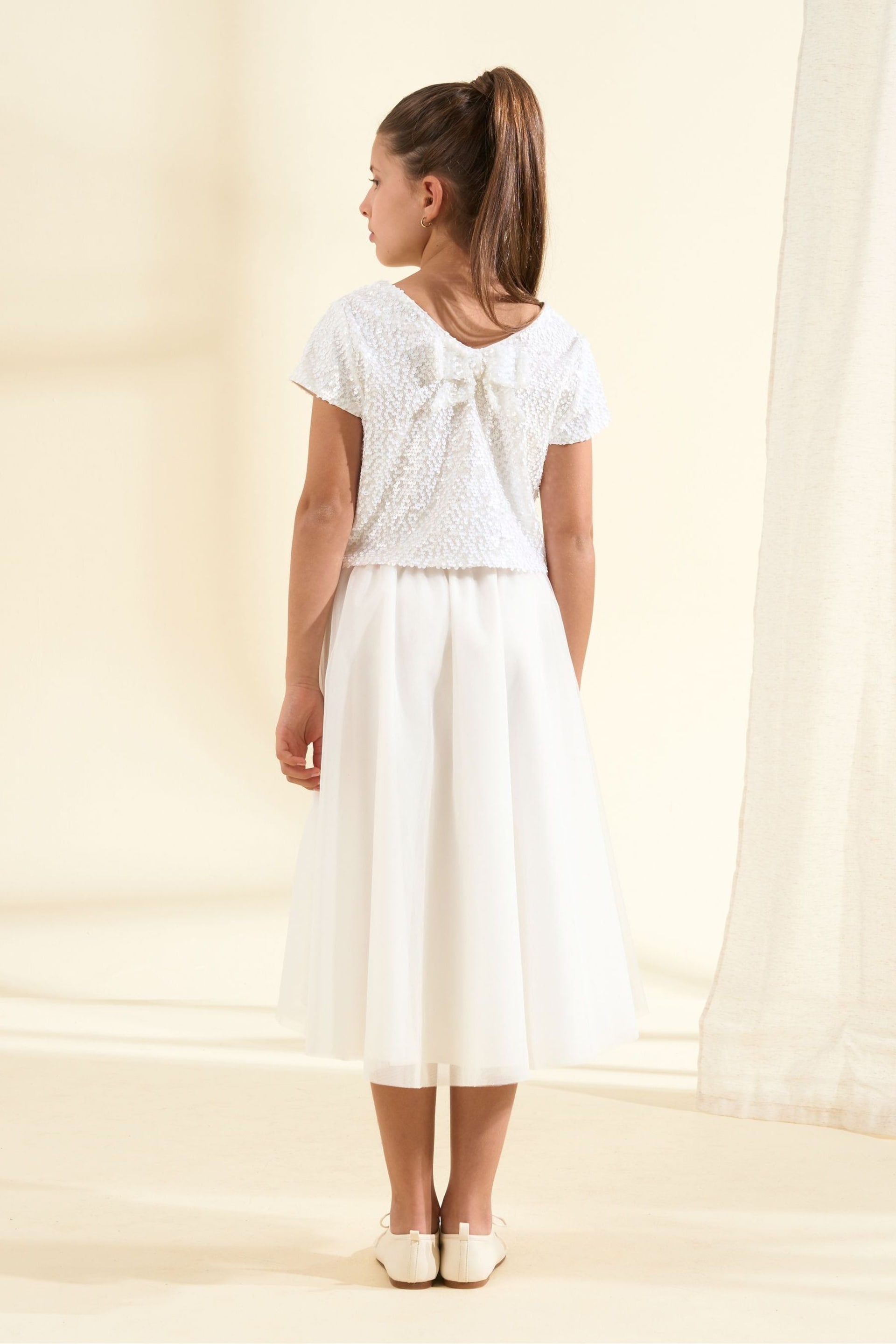 Angel & Rocket White Sequin Leonie Top & Skirt Set - Image 4 of 5