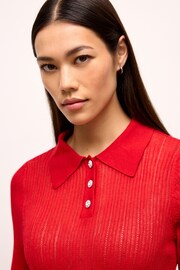 Red Gem Button Polo Neck Jumper - Image 4 of 6