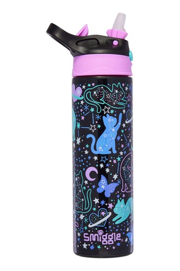 Smiggle Purple Wild Side Insulated Stainless Steel Flip Drink Bottle 520Ml