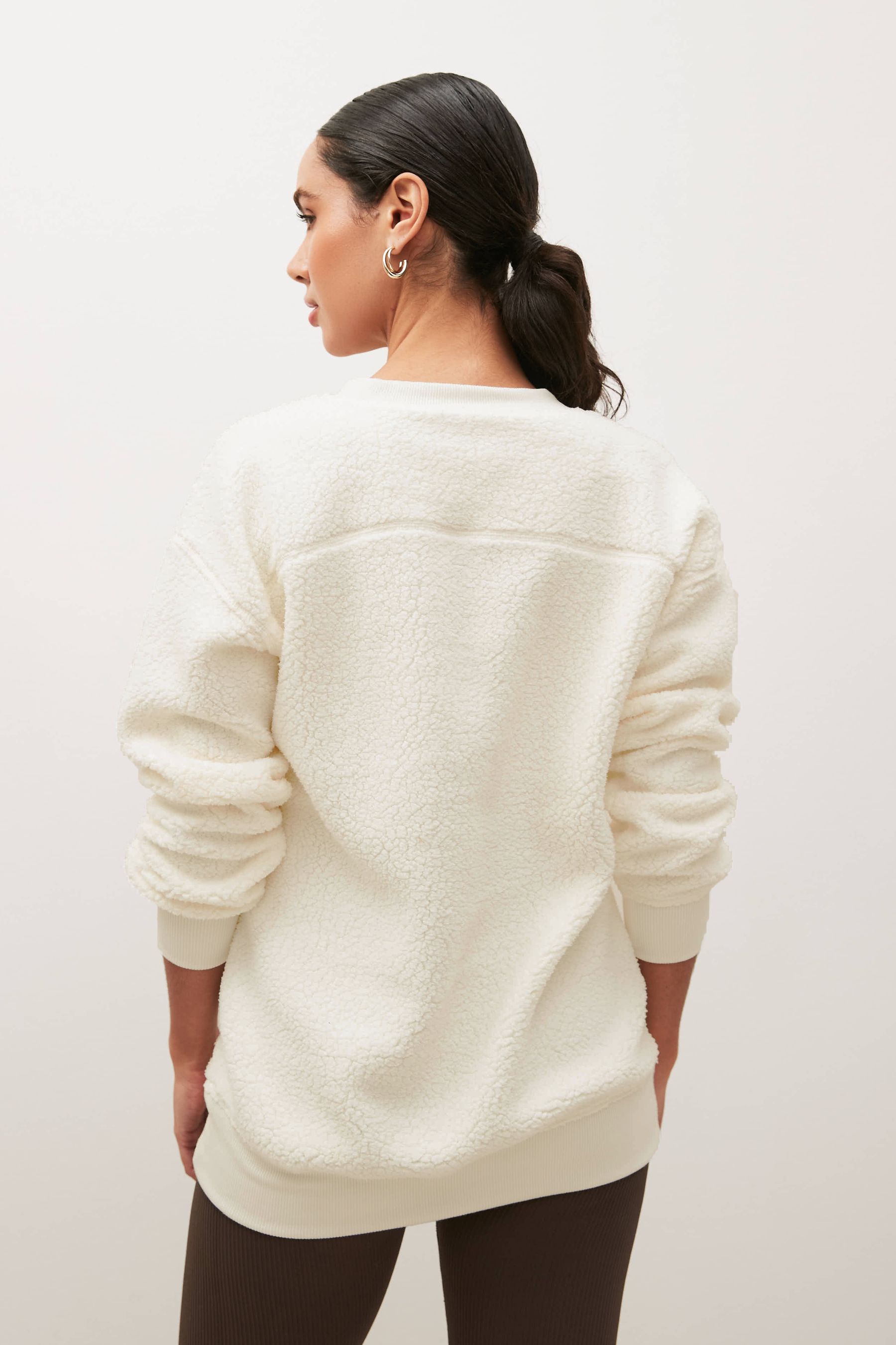 Buy Ecru White License Snoopy Ski Christmas Crew Neck Long Sleeve Teddy Borg Fleece from Next Luxembourg