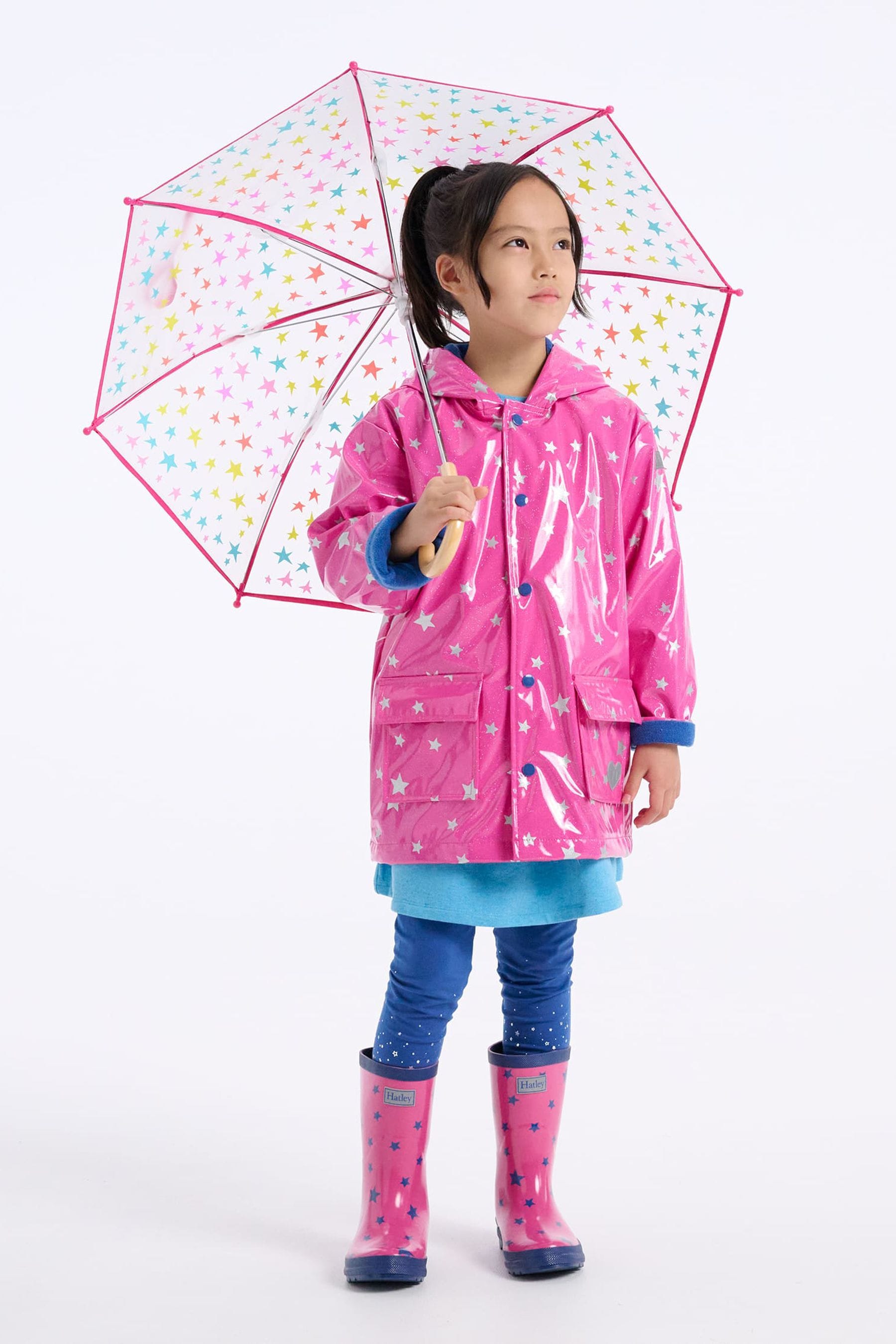Buy Hatley Pink Glitter Stars Raincoat from Next Luxembourg