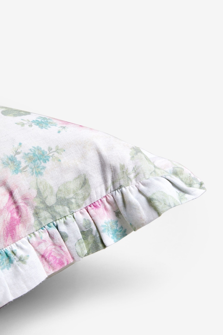 Shabby Chic by Rachel Ashwell® Royal Bouquet Pink Cotton/Linen Mix Ruffle Cushion - Image 2 of 4