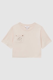 Reiss Pink Chloe Senior Embroidered Crew Neck T-Shirt - Image 2 of 6