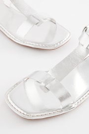 Silver Extra Wide Fit Forever Comfort® Leather T-Bar Sandals - Image 3 of 5