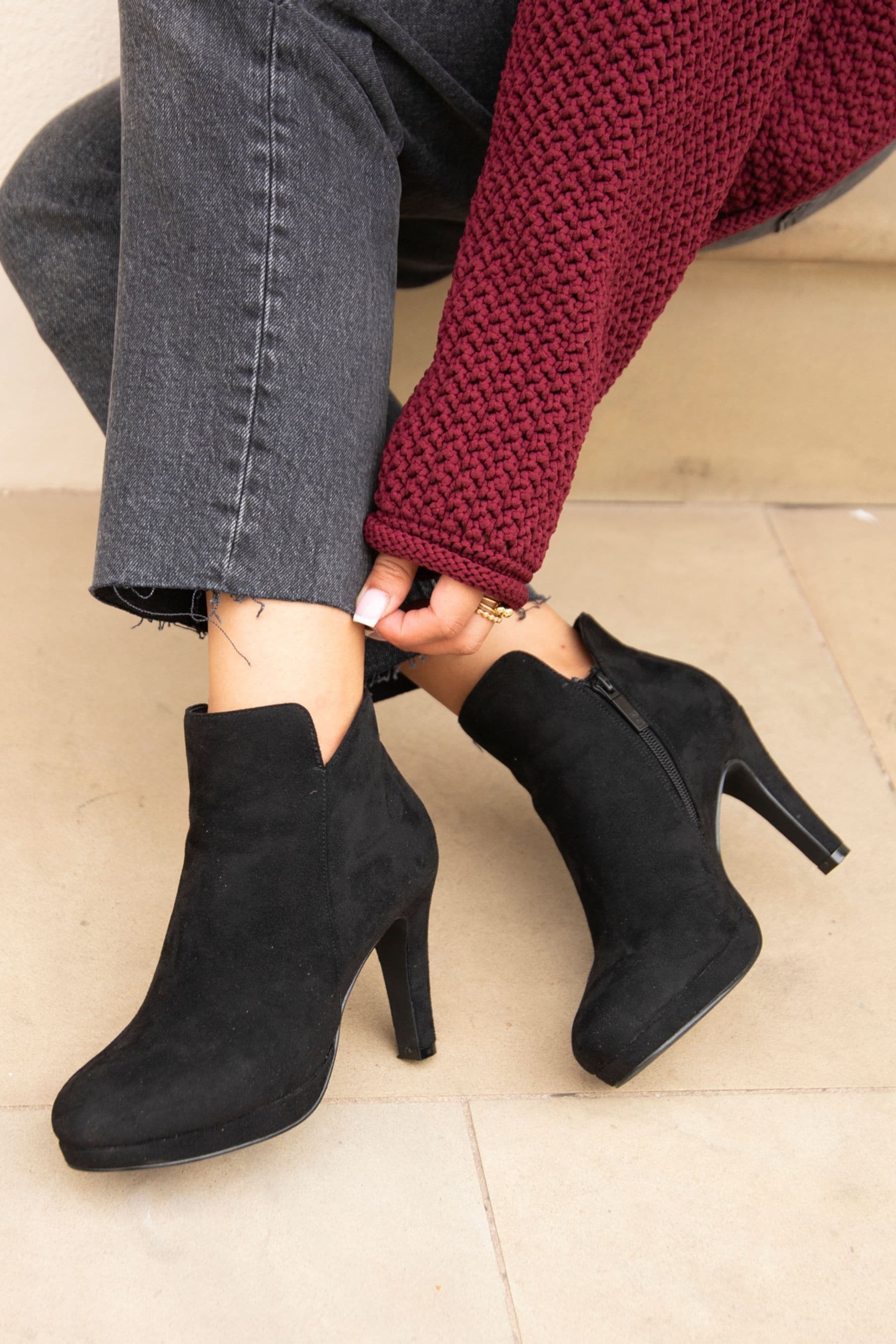 Buy Linzi Black Layara Platform Ankle Boots With Stiletto Heels from the Next UK online shop