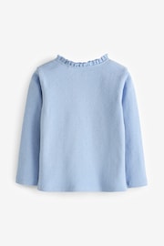 Blue 100% Cotton Pointelle Top (3mths-7yrs) - Image 2 of 3