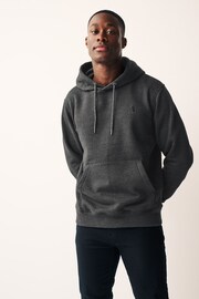 Charcoal Grey Regular Fit Jersey Cotton Rich Overhead Hoodie - Image 3 of 8