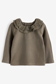 Khaki Green Long Sleeve Collar Top (3mths-7yrs) - Image 4 of 6