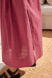 Dusky Pink Textured Volume Summer Maxi Dress - Image 5 of 7