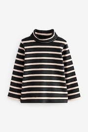 Stripe Brushed Long Sleeve Roll Neck Top (3mths-7yrs) - Image 4 of 6