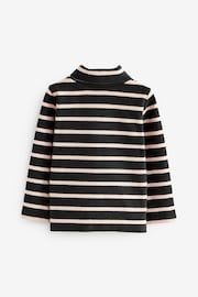 Stripe Brushed Long Sleeve Roll Neck Top (3mths-7yrs) - Image 5 of 6