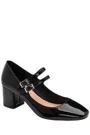 Ravel Black Mary Jane Twin Buckle Block Heel Shoes - Image 1 of 4