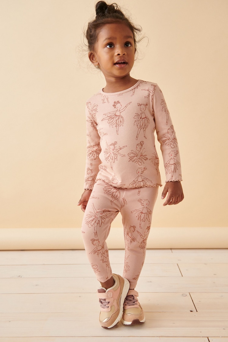 Pink Ballet Cotton Rich Long Sleeve Rib T-Shirt (3mths-7yrs) - Image 2 of 7