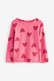 Red Hearts Cotton Rich Long Sleeve Rib T-Shirt (3mths-7yrs) - Image 6 of 7