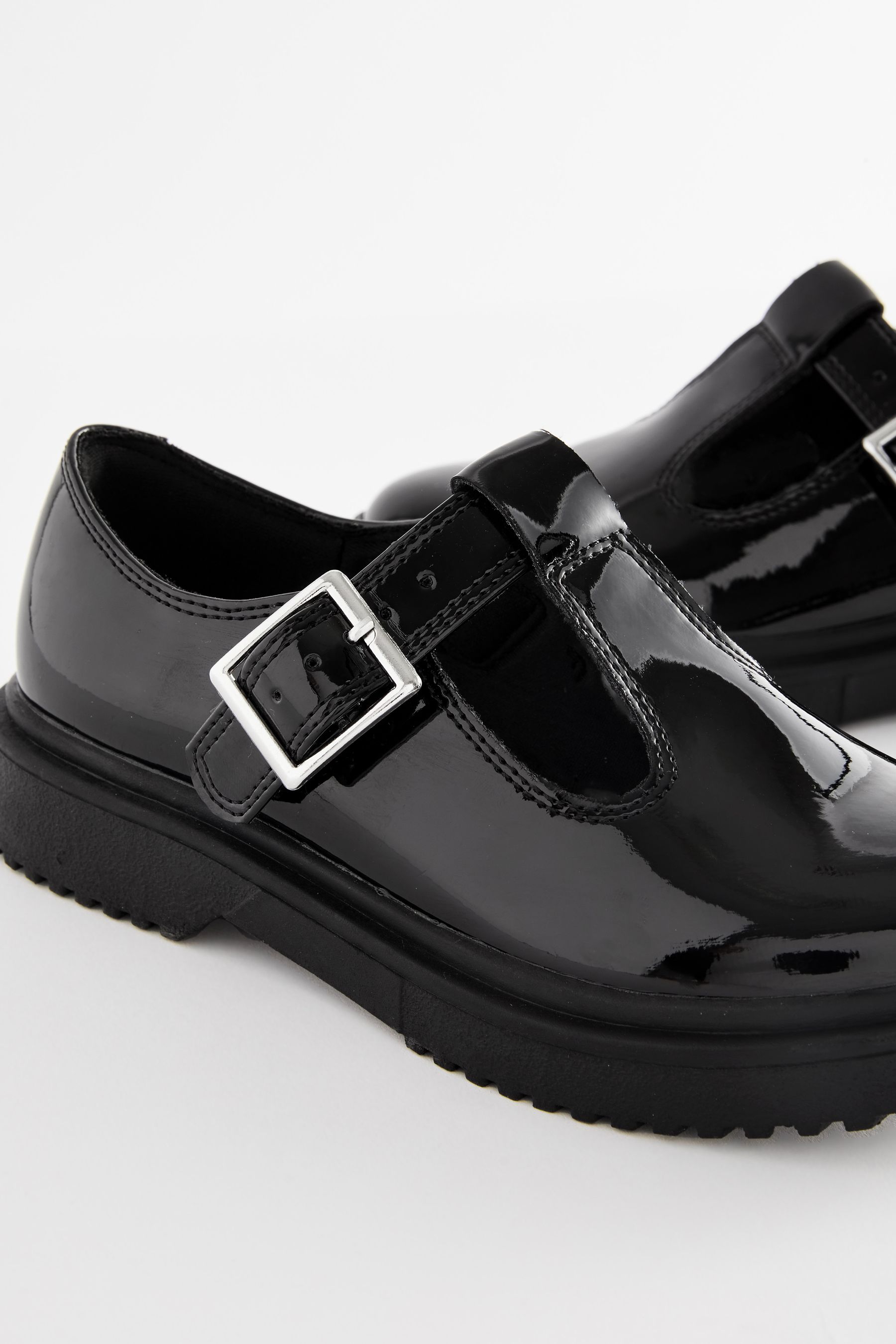 T bar patent shoes discount