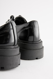 Black Lace Up Chunky School Shoes - Image 7 of 8