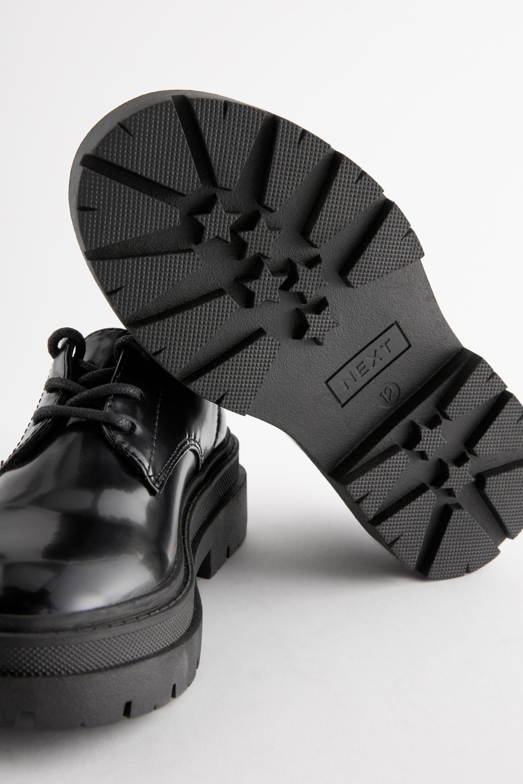 Buy Black Lace Up Chunky School Shoes from Next United Arab Emirates