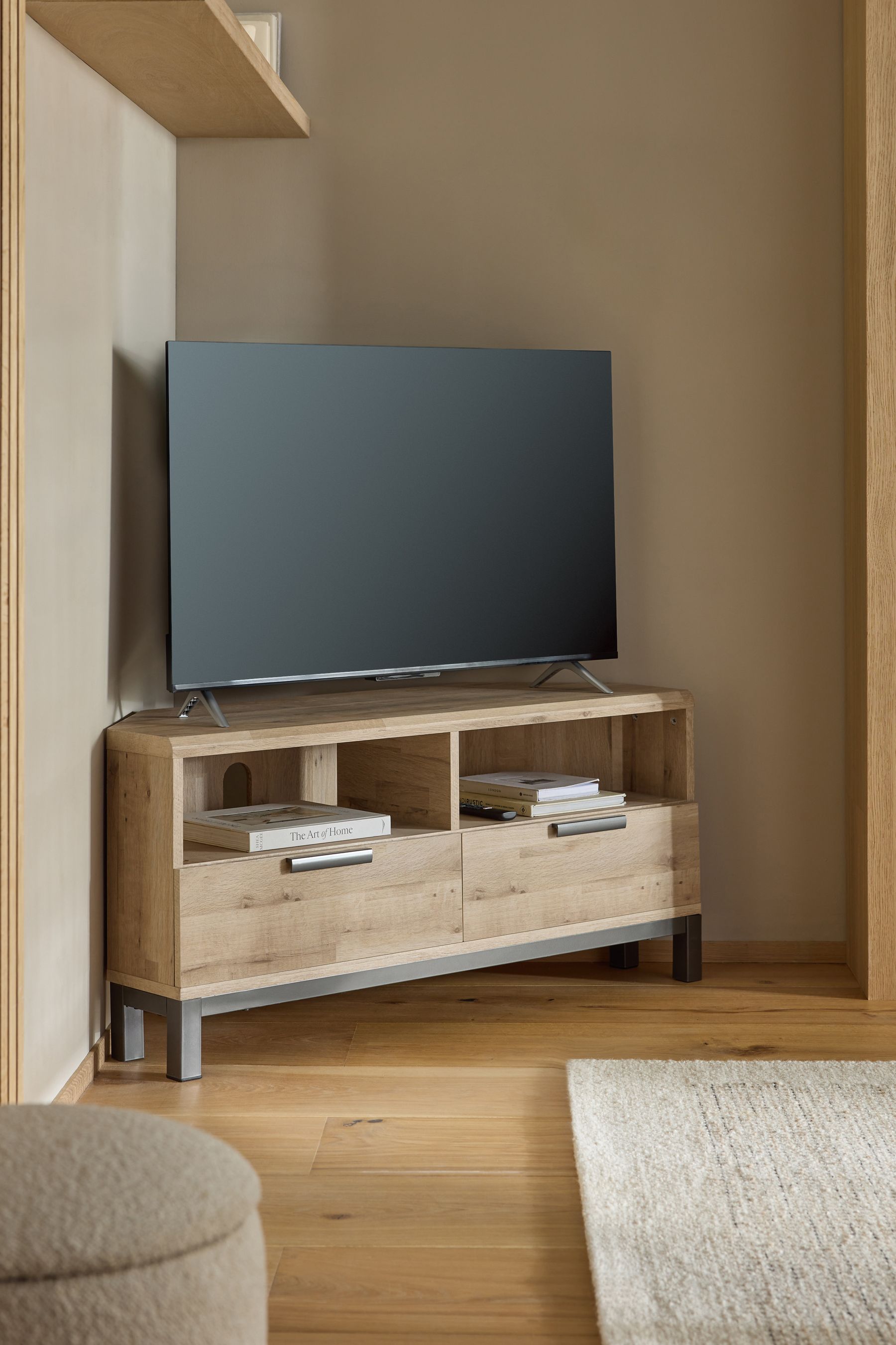 Oak effect corner tv unit discount