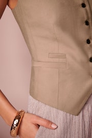 Mink Brown One Shoulder Waistcoat - Image 4 of 6