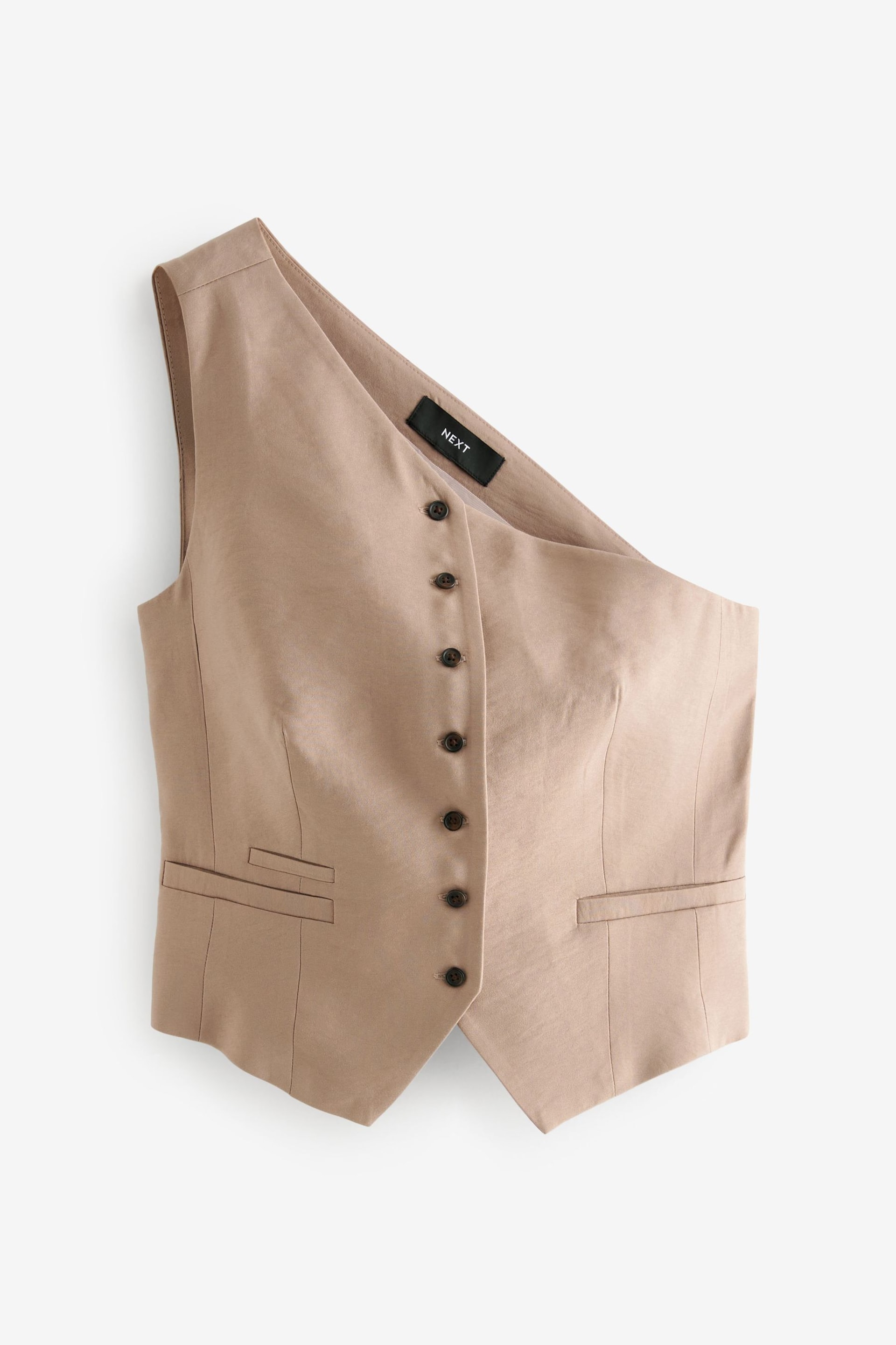 Mink Brown One Shoulder Waistcoat - Image 5 of 6