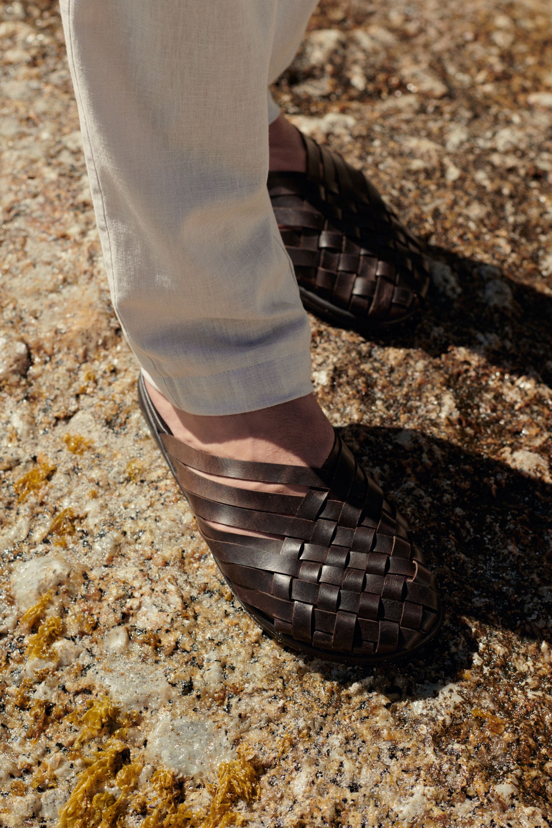 Buy Brown Leather Woven Mules from Next United Arab Emirates