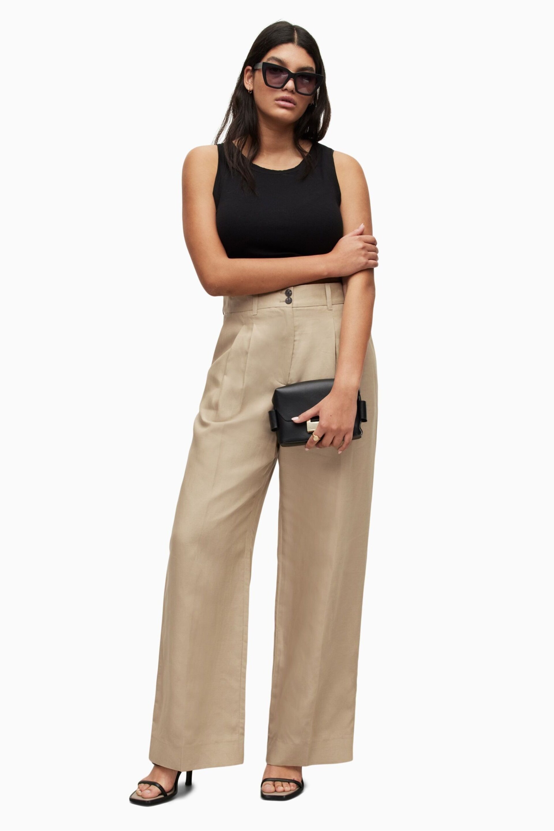 AllSaints Brown Petra Trousers - Image 4 of 9