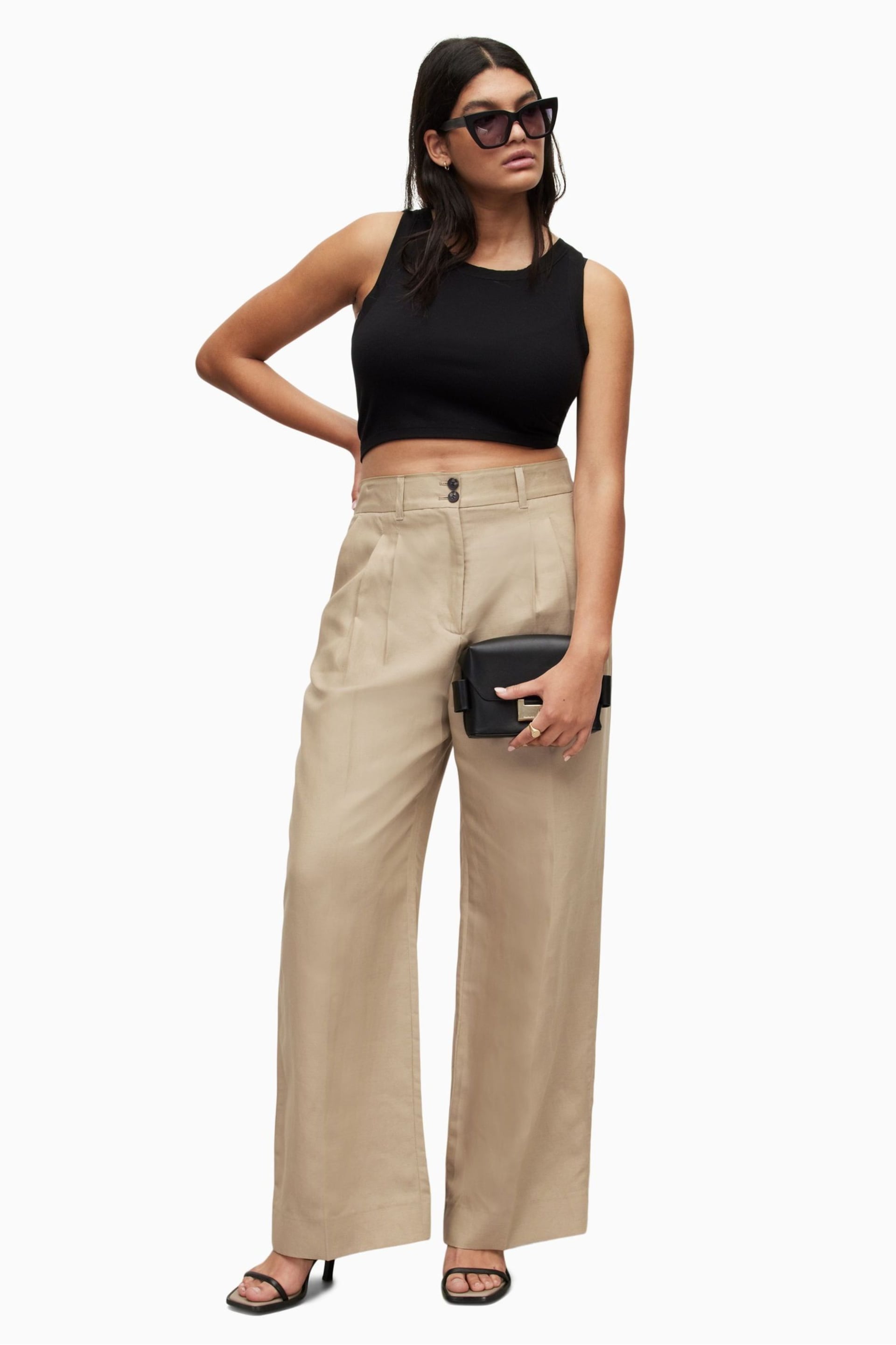 AllSaints Brown Petra Trousers - Image 5 of 9