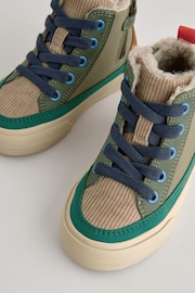 Green Colourblock High Top Lace-Up Boots with Zip Fastening - Image 5 of 7