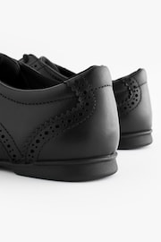 Matt Black Narrow Fit (E) Leather Brogue Lace-Up School Shoes - Image 6 of 7